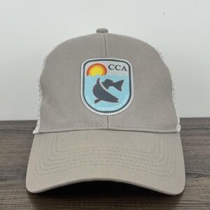CCA Coastal Conservation Hat Cap Snap Back Gray White Trucker Mesh Patch Mens